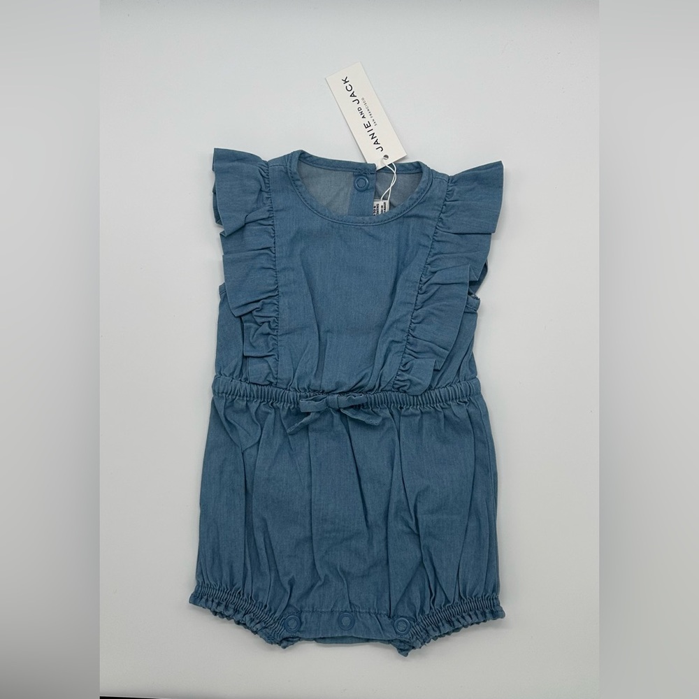 New!! Janie and Jack baby soft denim style onsie size 3-6 month